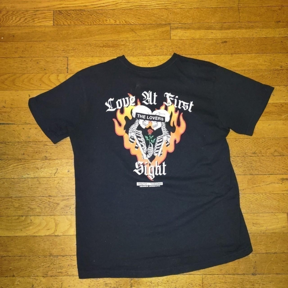 Love At First Sight Black Skeleton Graphic Tee From Truth + Theory Size Large